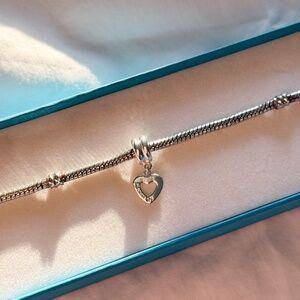 Authentic Pandora Heart Charm Bracelet